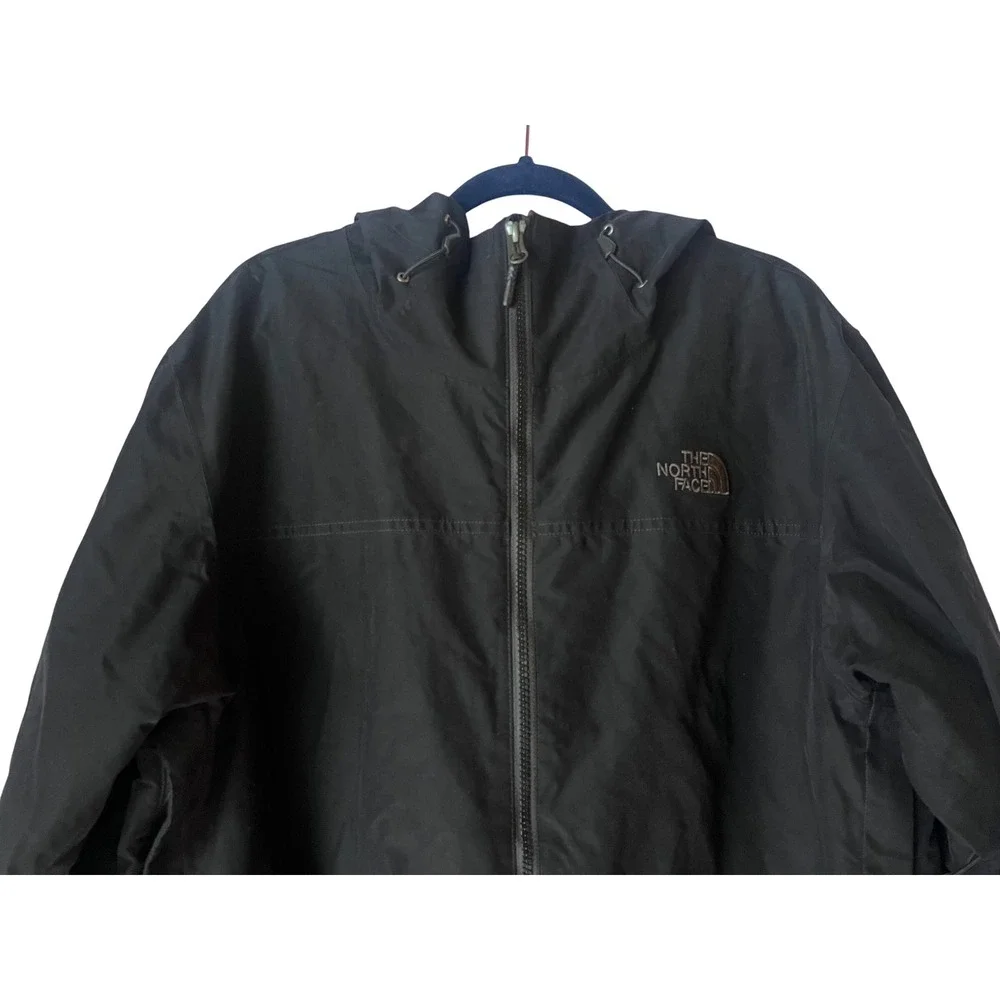 The North Face Mens Black Insulated Hooded Jacket Full Zip Dry vent Large